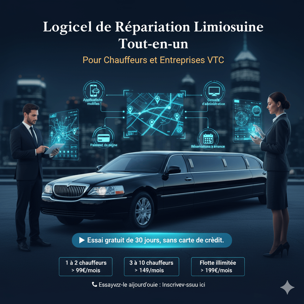 Logiciel de Répartition Limousine Tout-en-un pour Chauffeurs et Entreprises VTC