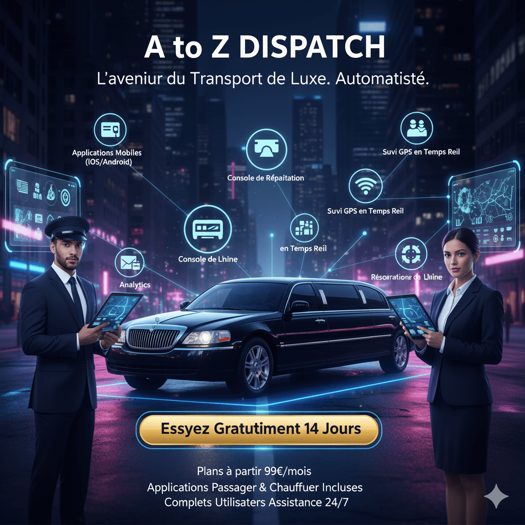 AtoZ Dispatch provides a comprehensive dispatch system for limousine and chauffeur services, which includes both Android and iOS applications, as well as a dispatch console.