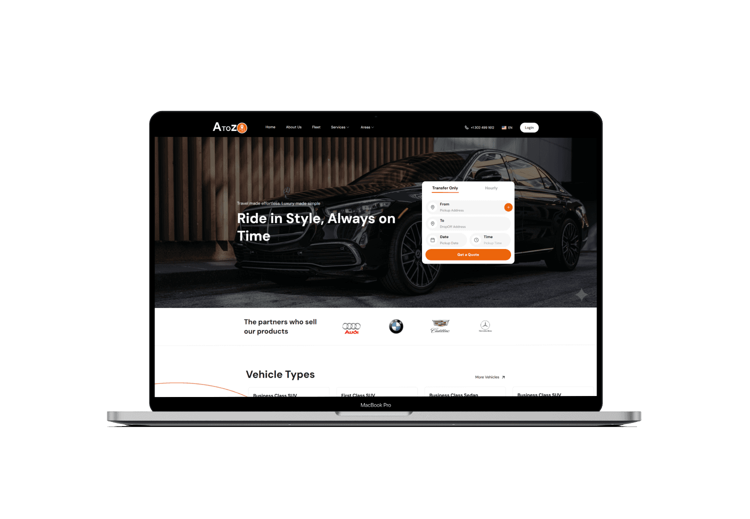 AtoZ Dispatch branded booking website