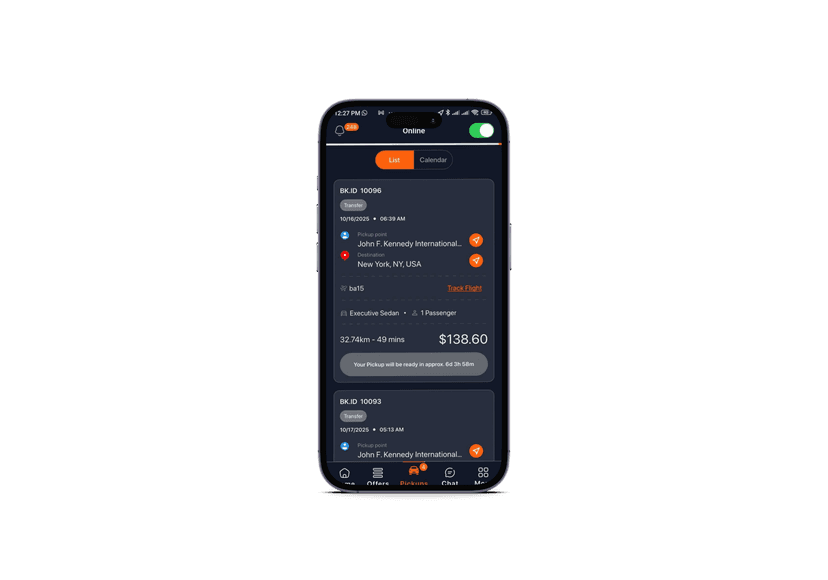 Driver app published under your own brand and business name