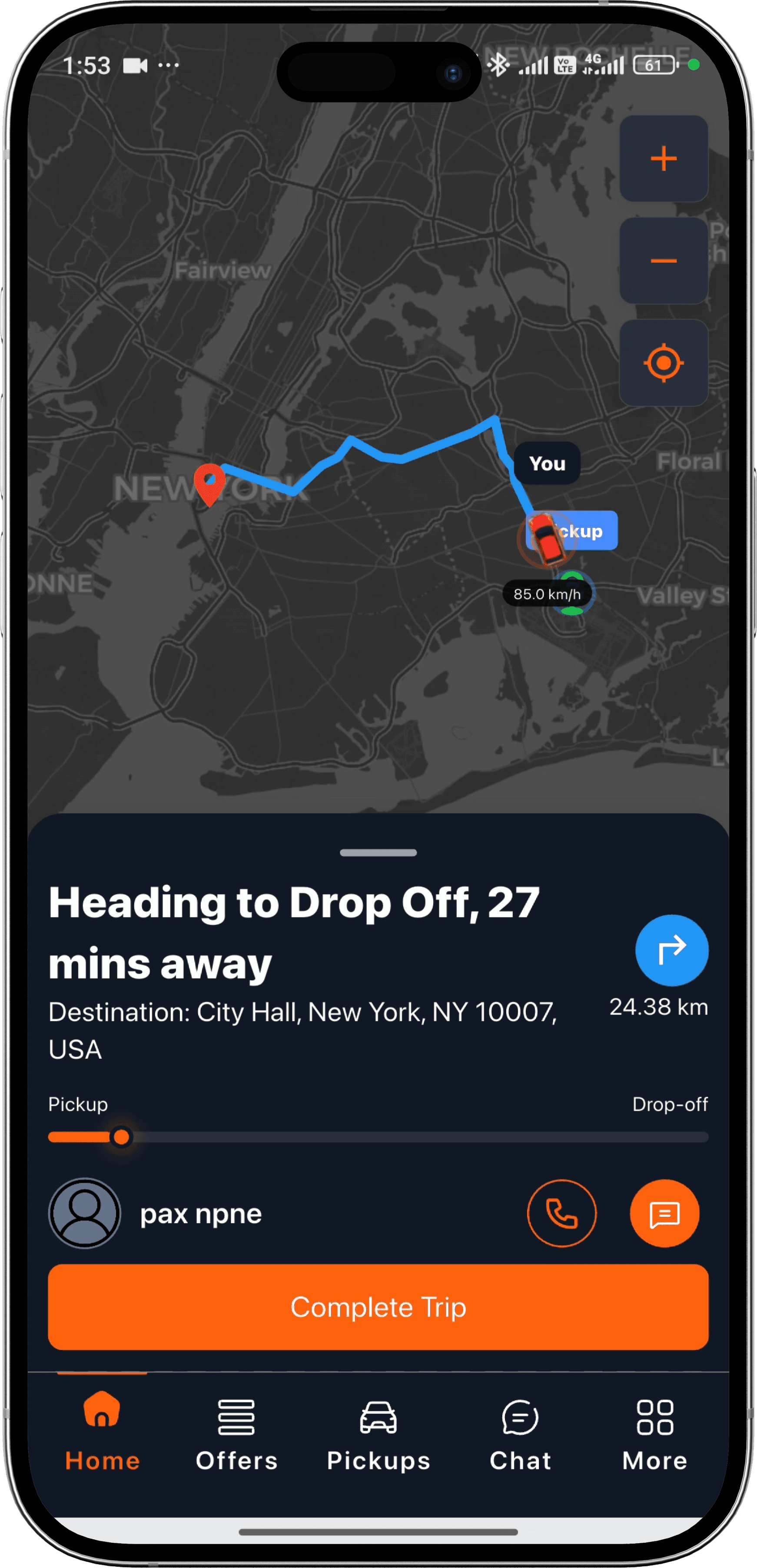 Driver mobile app