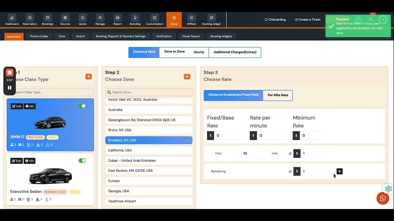 Geofencing & Route Rates Setup